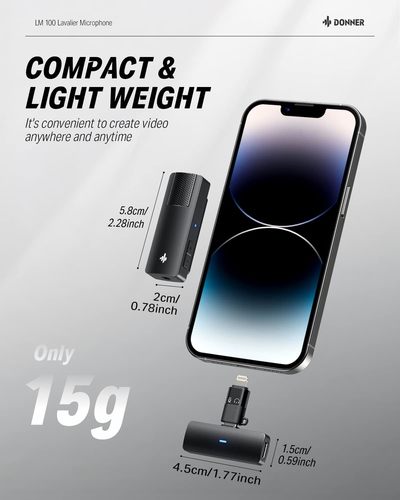 מיקרופון אל חוטי לטלפון חכם Lavalier Microphone for iOS/Android LM100 | EC6646 מבית DONNER