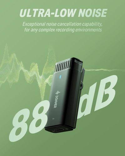 זוג מיקרופונים אלחוטיים EC6877 לאייפון ואיי פד Wireless Lavalier Microphone VPM10 מבית DONNER