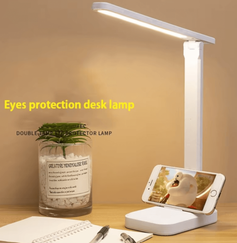מנורת שולחן לד מתקפלת נטענת USB וניתנת לעמעום -אור לבן