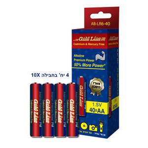  מארז 40 סוללות AA פרימיום / AB-LR6-40 גולד ליין Gold Line