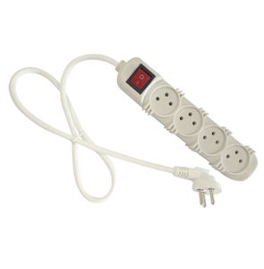 רב שקע ל4 שקעים+ כבל 3 מטר +מפסק.