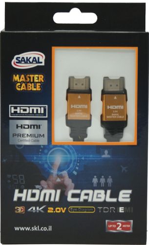 כבל HDMI בתקן 2.0V באורך 3 מטר  .