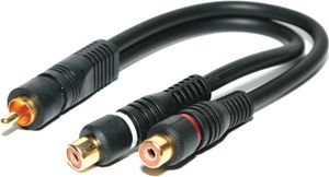 כבל מפצל RCA  ל-2RCA.