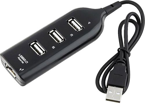 מפצל USB גרסה 2.0V לארבע יציאות.
