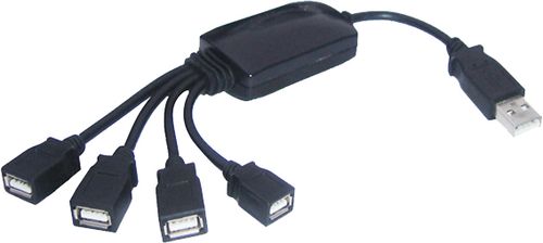 מפצל USB גרסה 2.0V לארבע יציאות.