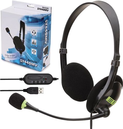 אוזניות קשת+מיקרופון בחיבור USB למחשב SAKAL .