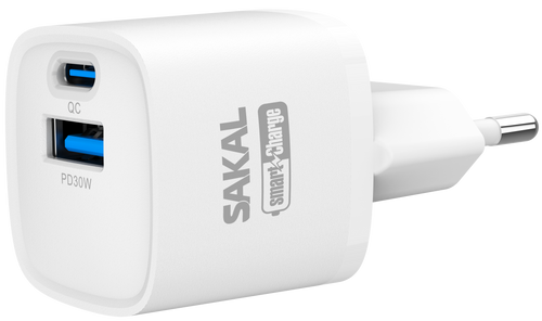 מטען חשמל מהיר 30W עם 2 יציאות USB+TYPE-C.