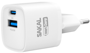 מטען חשמל מהיר 30W עם 2 יציאות USB+TYPE-C.