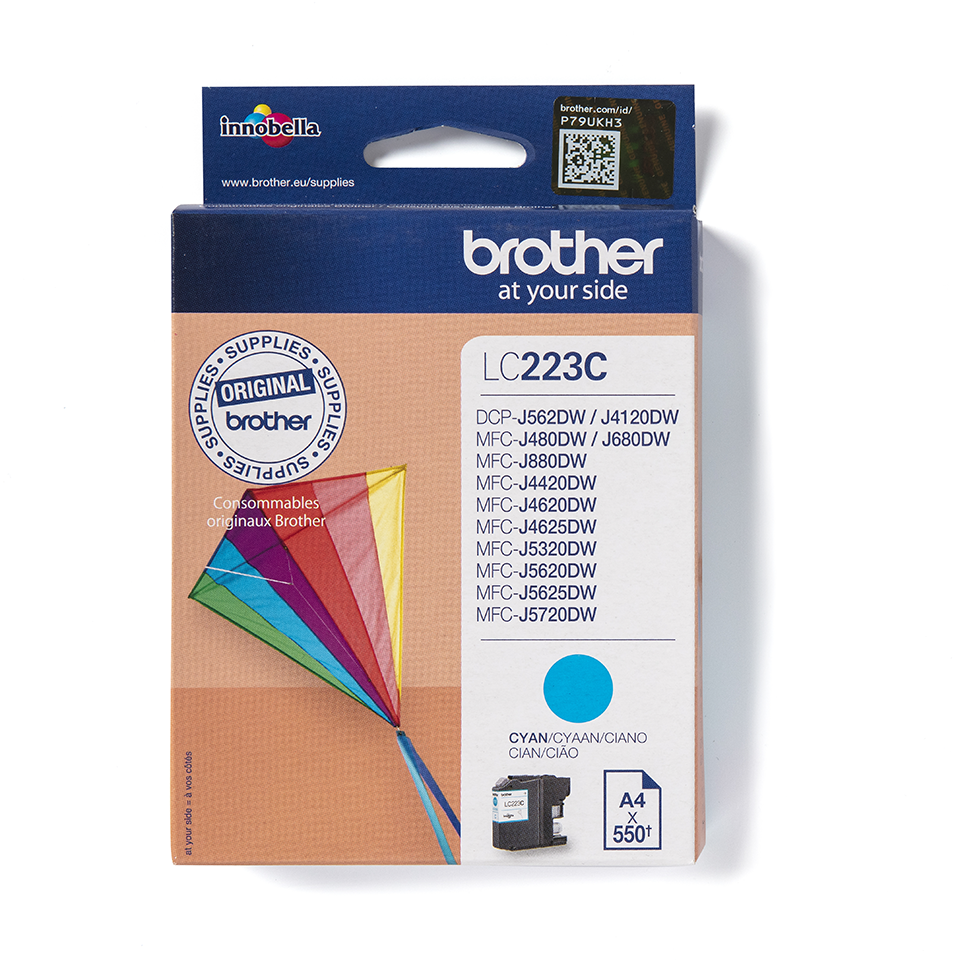 ראש דיו כחול ברדר Brother LC-223C Cyan מקורי