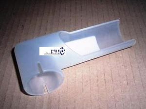 צינור פלסטיק שמאל 110X45 עם חתך וחריצים בזוית 90