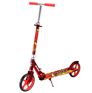 קורקינט אלומיניום מתקפל עם גלגלים 200 מ"מ ורגלית Graffiti XL - אדום