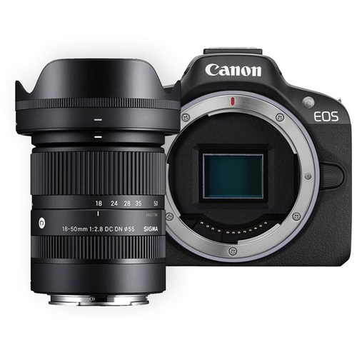מצלמה חסרת מראה קנון Canon EOS R50 BODY + SIGMA 18-50mm F2.8 DN RF