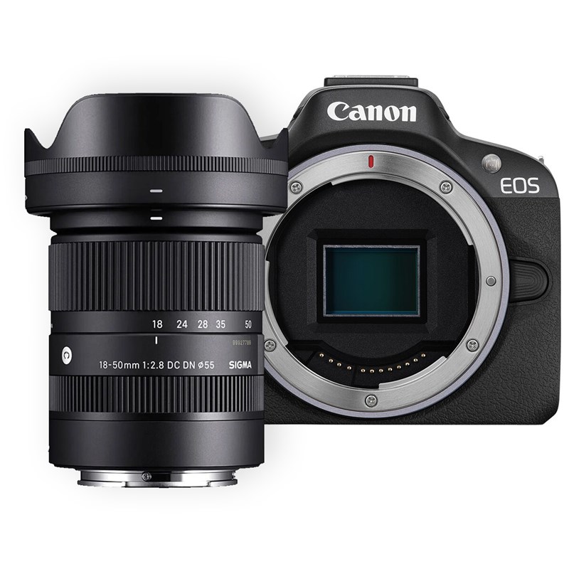 מצלמה חסרת מראה קנון Canon EOS R50 BODY + SIGMA 18-50mm F2.8 DN RF