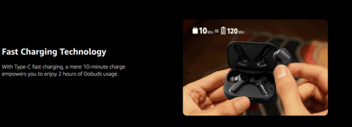 אוזניות אלחוטיות EC6519 עם חיבור בלוטוס לשמיעת מוסיקה ולשיחות טלפון Dobuds מבית DONNER