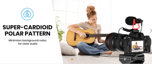 מיקרופון למצלמה או לפלאפון להפקת סרטוני וידאו MCM-1 מבית MOUKEY