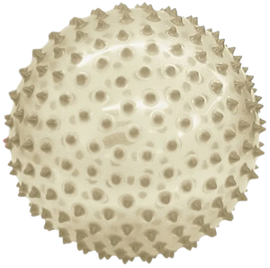 כדור תחושות/עיסוי ענק שקוף ורך עם זיזים בגודל 18 ס"מ - זוהר בחושך