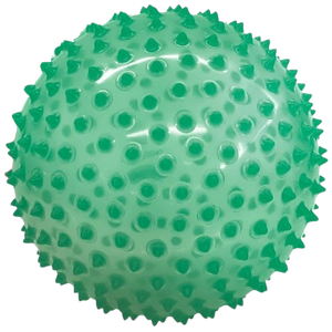 כדור תחושות/עיסוי ענק שקוף ורך עם זיזים בגודל 18 ס"מ - ירוק