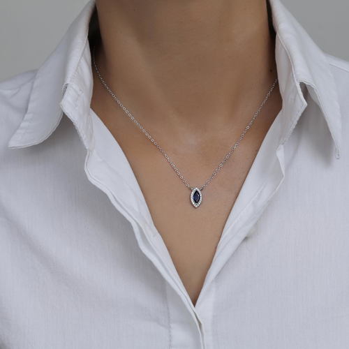 שרשרת בלו טופז כסף 925 סטרלינג