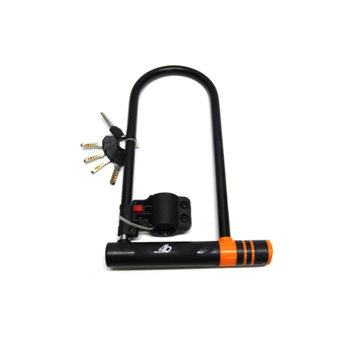 מנעול פרסה U-Lock מחוזק לקורקינט, צבע שחור
