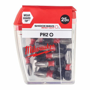 סט ביטים - 25 יחידות Milwaukee ShockWave  PH2 