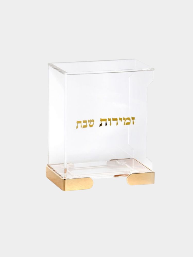 מעמד לזמירות אקרילי שקוף מתכת זהב 15/9/19 ס”מ