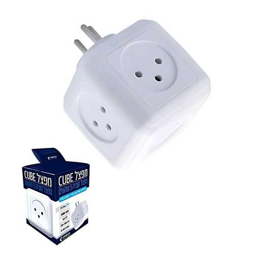 מפצל חשמל ל-5 קוביה עם הארקה OM-CUBE-5