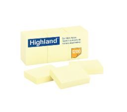 פתקיות ממו צהובות HIGHLAND 38X51 (100 דף) - מארז 12