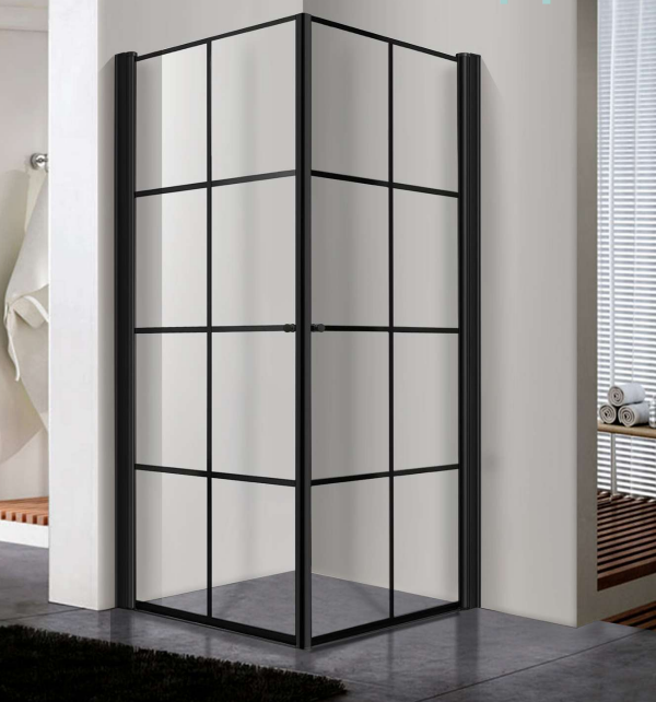 מקלחון פינתי שחור קוביות BLACK CUBE T (79.5-77.5) (87.5-89.5)   