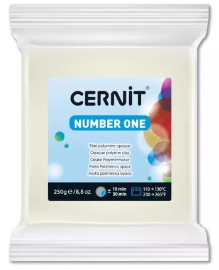 חימר פולימרי סרניט 250 גרם CERNIT סדרת NUMBER ONE - לבן
