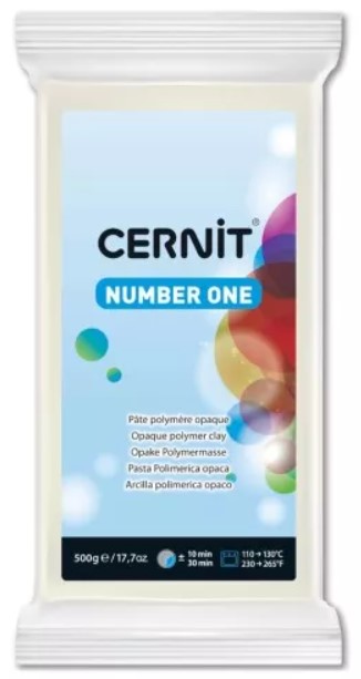 חימר פולימרי סרניט 500 גרם CERNIT סדרת NUMBER ONE - לבן