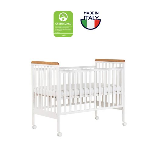 מיטת תינוק – ג’וי לבנה + אלון אדום