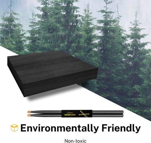 מארז 2 זוגות מקלות תופים EC1144 מייפל 5A + מנשא 5A Drumsticks Classic Maple Wood בצבע שחור מבית DONNER