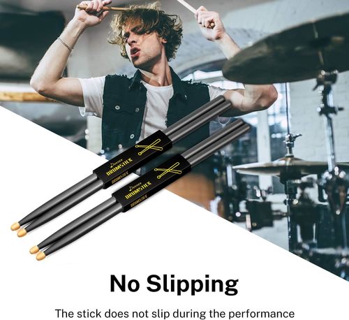 מארז 2 זוגות מקלות תופים EC1144 מייפל 5A + מנשא 5A Drumsticks Classic Maple Wood בצבע שחור מבית DONNER