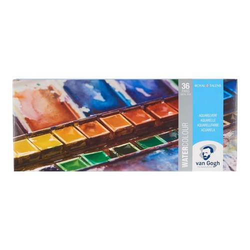 מארז 36 קוביות צבעי מים Van Gogh בקופסת מתכת