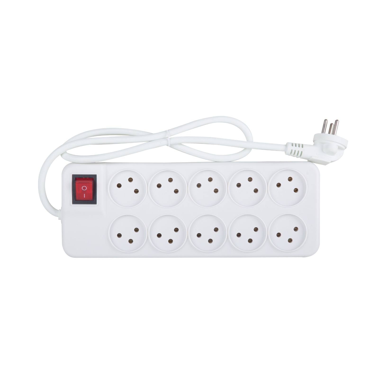 רב שקע 8/10 יציאות שתי שורות + כבל מאריך 1 מטר / 3 מטר עם/בלי מפסק  רב כח בתי תקע 2 שורות