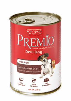 שימור בקר 375 גרם לכלבים בוגרים