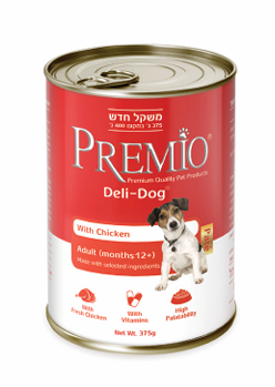 שימור עוף 375 גרם לכלבים בוגרים