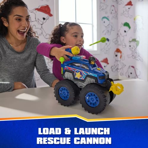 רכב דלוקס של צ'ייס אורות וצלילים עם גלגלי ענק, משגר חיצים, שרשרת גרירה ודמות