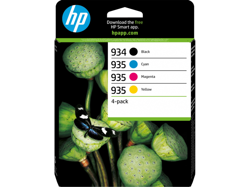 סט ראשי דיו שחור/אדום/צהוב/כחול HP 935XL + 934XL -מקורי