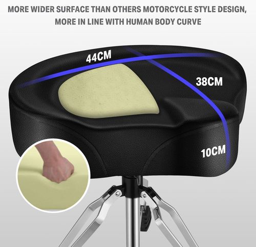 כסא תופים מתכוונן ומרופד עם מושב אופנוע EC3019 מבית DONNER