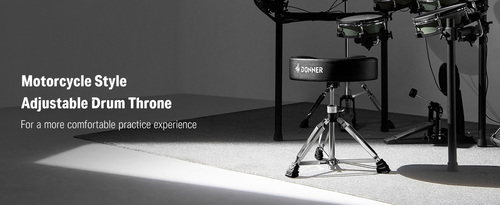 כסא תופים מתכוונן ומרופד עם מושב אופנוע EC3019 מבית DONNER