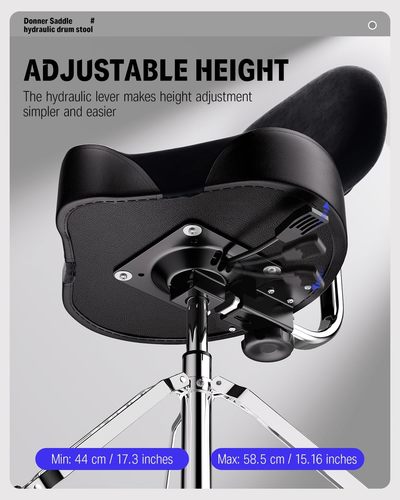 כסא תופים הידראולי DHT250 עם מושב אופנוע מרופד ומשענת EC6642 מבית DONNER