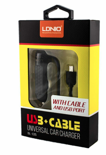 מטען USB לרכב 2 יציאות 3.4A+כבל אנדרויד C25