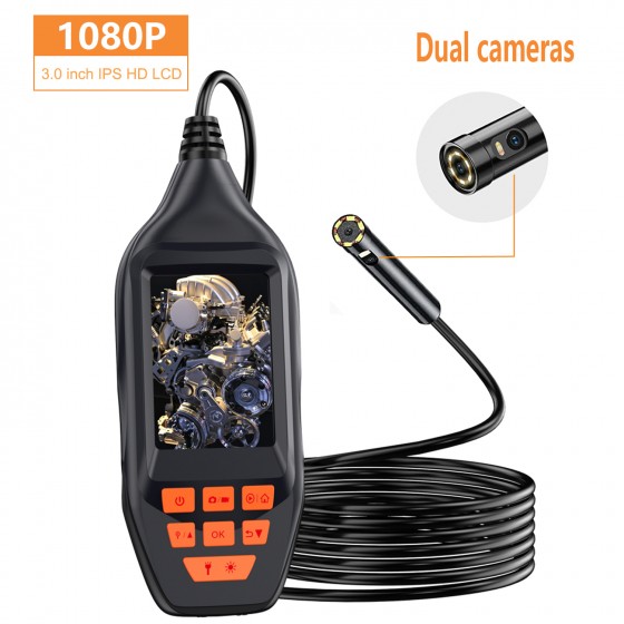 אנדוסקופ תעשייתי נייד עם עדשה כפולה ומסך LCD 4.3 אינץ