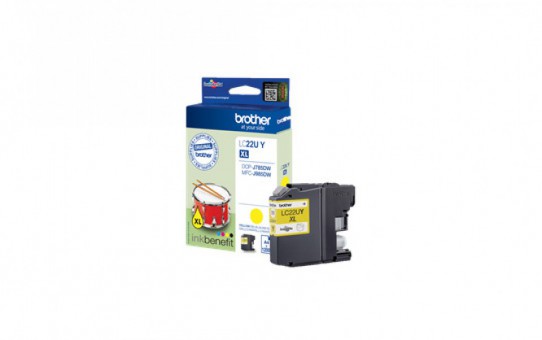ראש דיו צהוב ברדר Brother LC22UY XL Yellow - מקורי