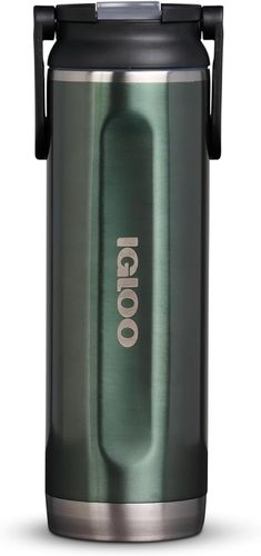 תרמוס עם קשית Igloo  20 Oz Stainless Steel Sport Sipper Bottle