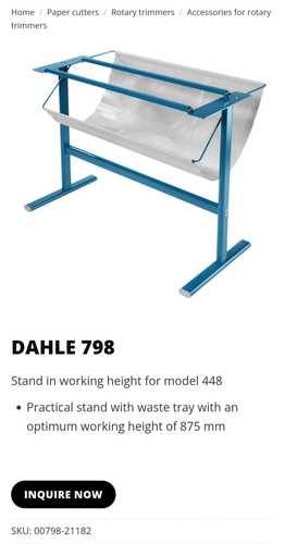 עמדה למכונה גיליוטינת טרימר רולר 448 (DAHLE A0 (798