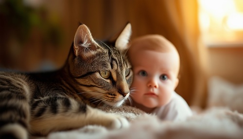איך להכיר בבטחה בין החתול לתינוק החדש?