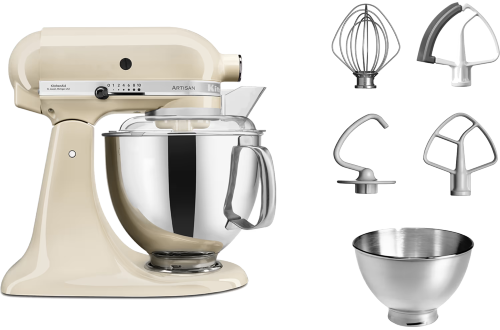 מיקסר מקצועי עם שתי קערות צבע שקד KitchenAid Artisan 5KSM175EAC