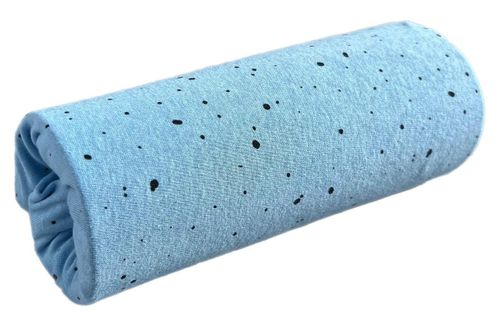 סדין מעוצב ללול תינוק / מיטת מטר 100% כותנה טריקו - כחול נקודות